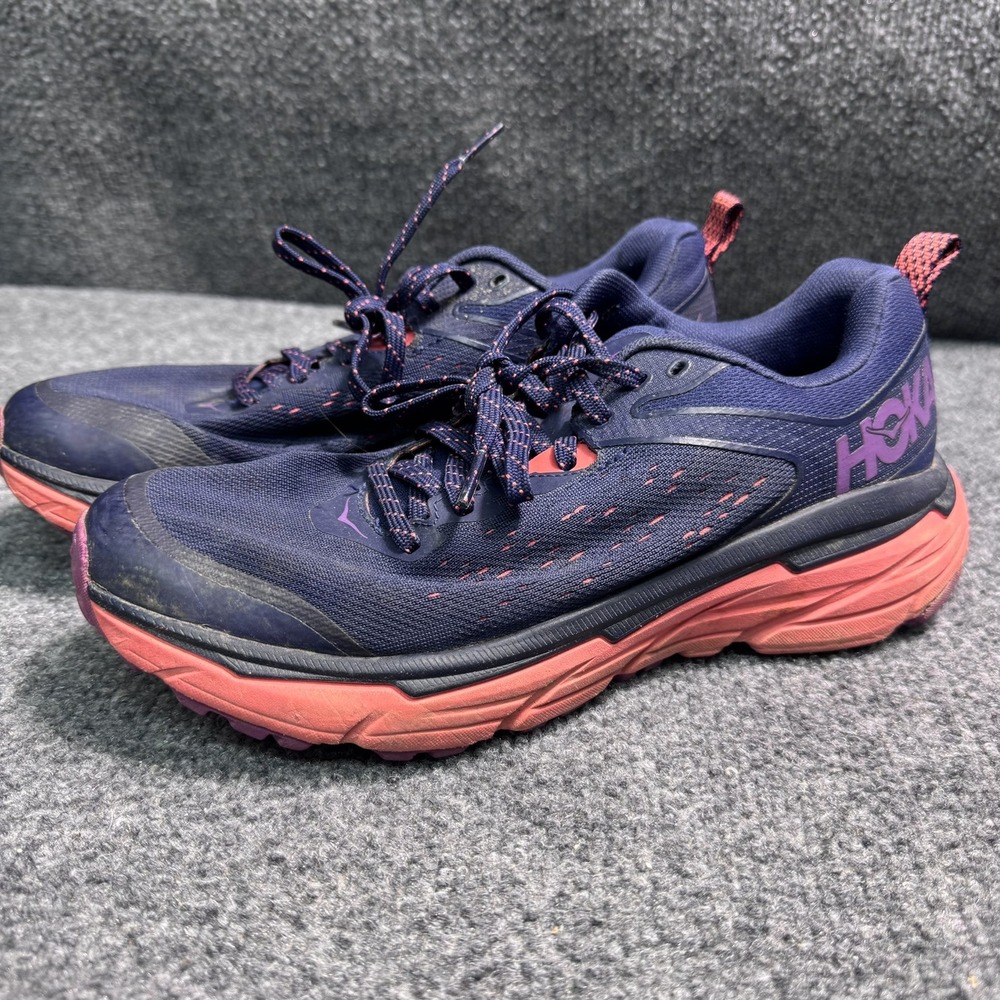 Hoka One One Running Shoes Womens 8.5 Challenger ATR 6 Navy Coral 1106512 EUC
